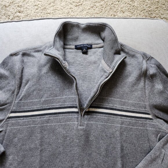 Banana Republic 100% Cotton 1/4 Zip Sweater, Medium - Picture 2 of 6